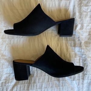 Black Suede Block heels / mules 14th & Union women’s 7